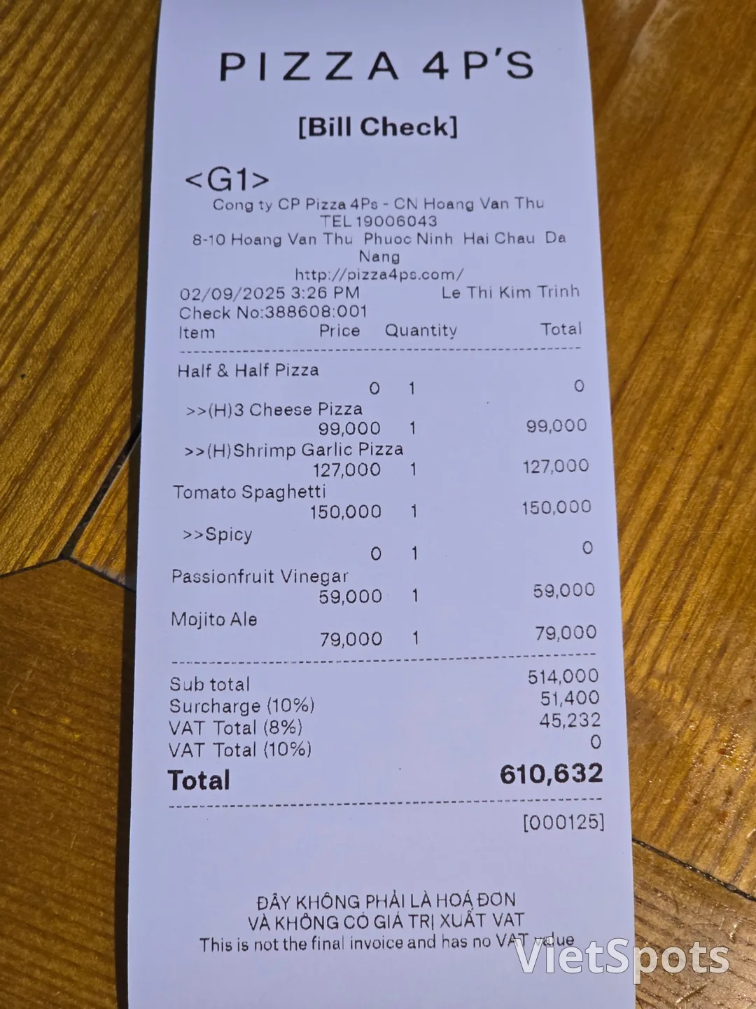 (🇻🇳6人部屋 8月30日〜9月4日) 旅行記.. ピザ4P's