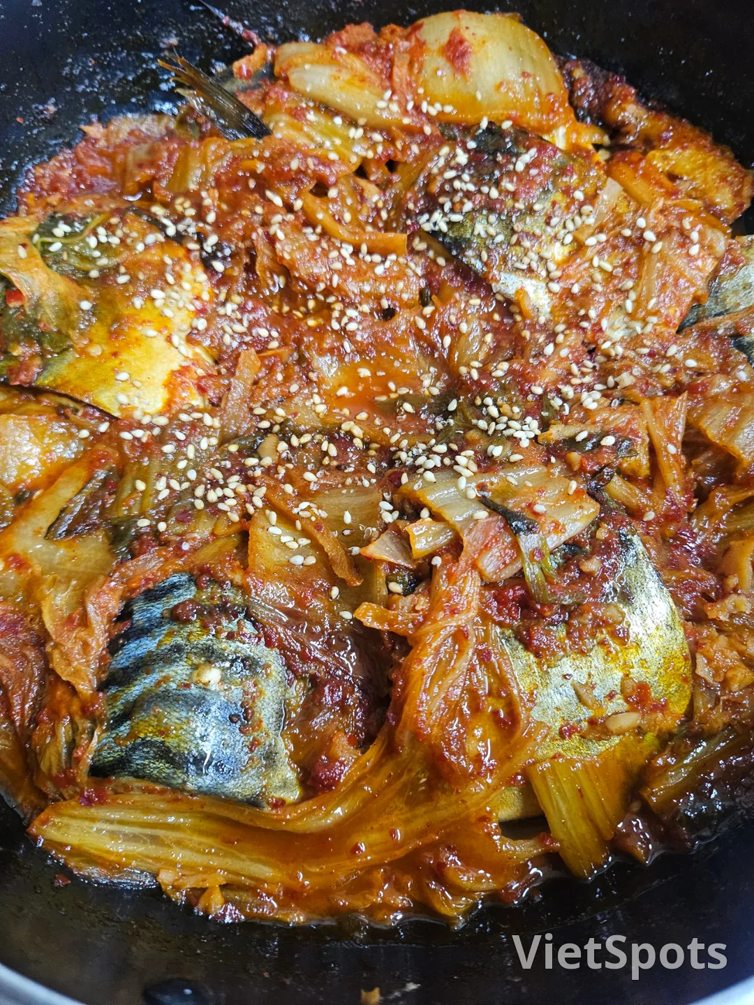 熟成キムチと鯖の煮付け