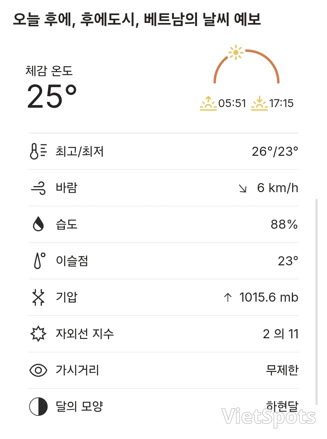 🌈Thời tiết Huế hôm nay (251112)
