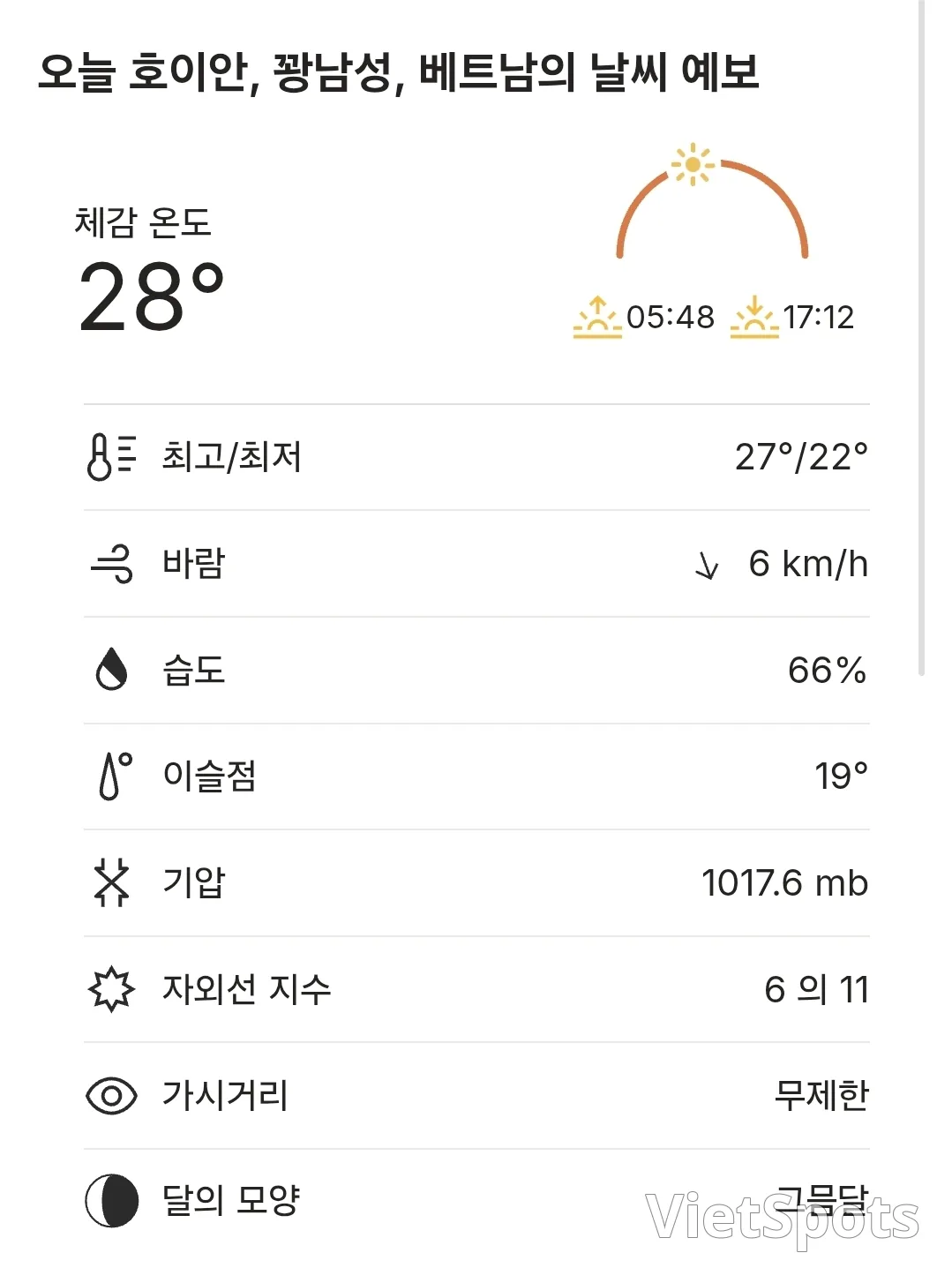 🌈今日會安天氣 (251114)