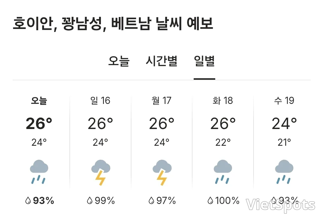 🌈本日のホイアンの天気 (251115)