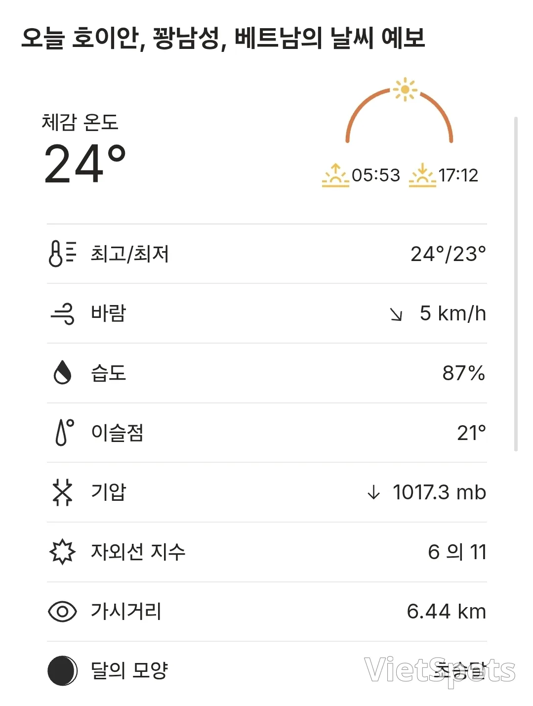 🌈今日會安天氣 (251123)