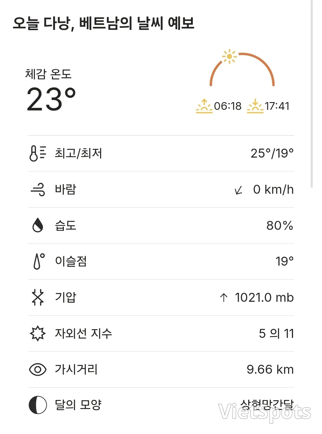 🌈今日岘港天气 (260127)