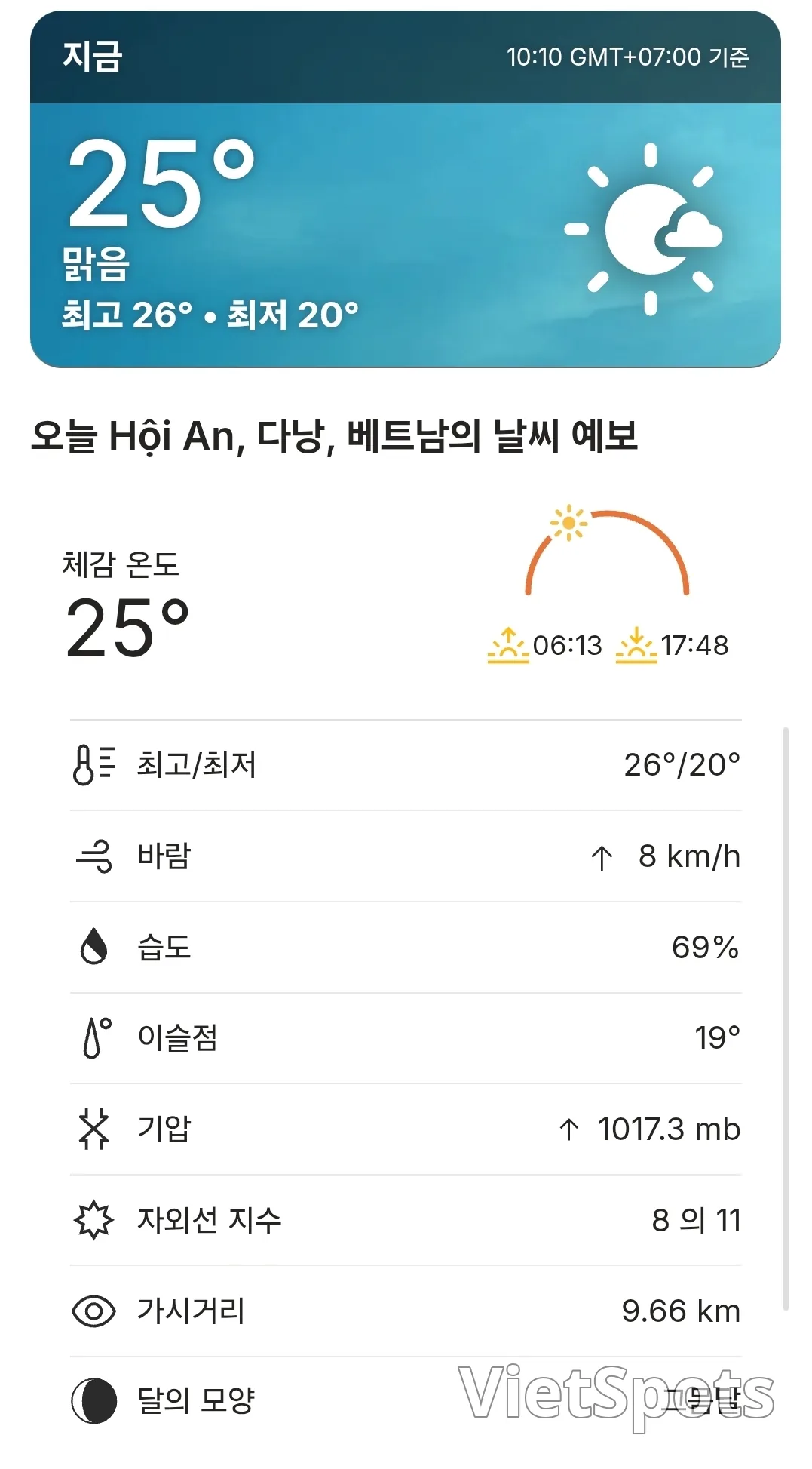 🌈今日會安天氣預報 (260214)