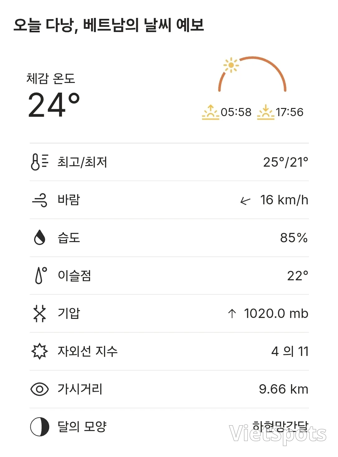 🌈本日のダナンの天気予報 (2603010)