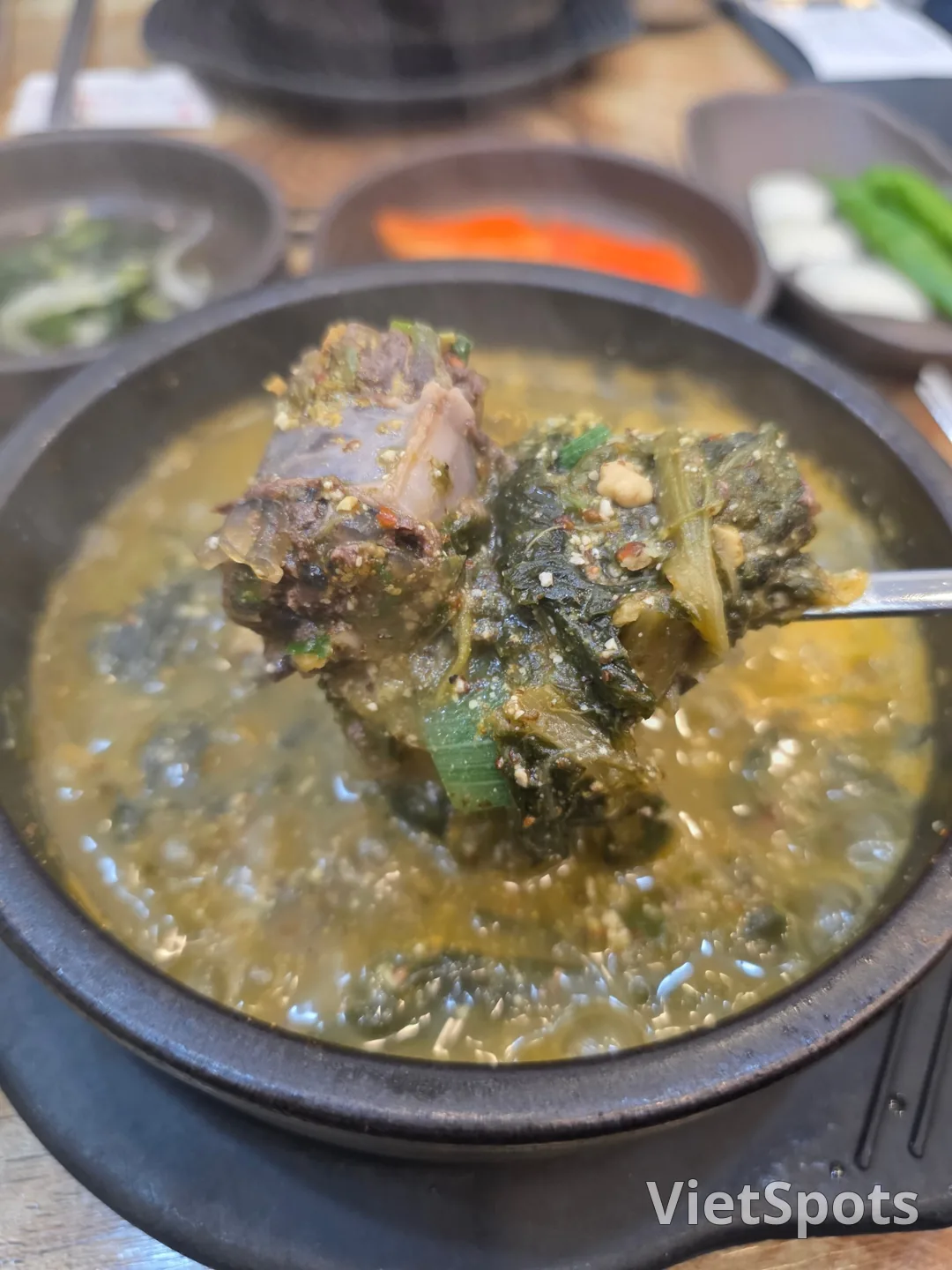 干白菜叶血肠汤（牛筋菜血肠汤）！