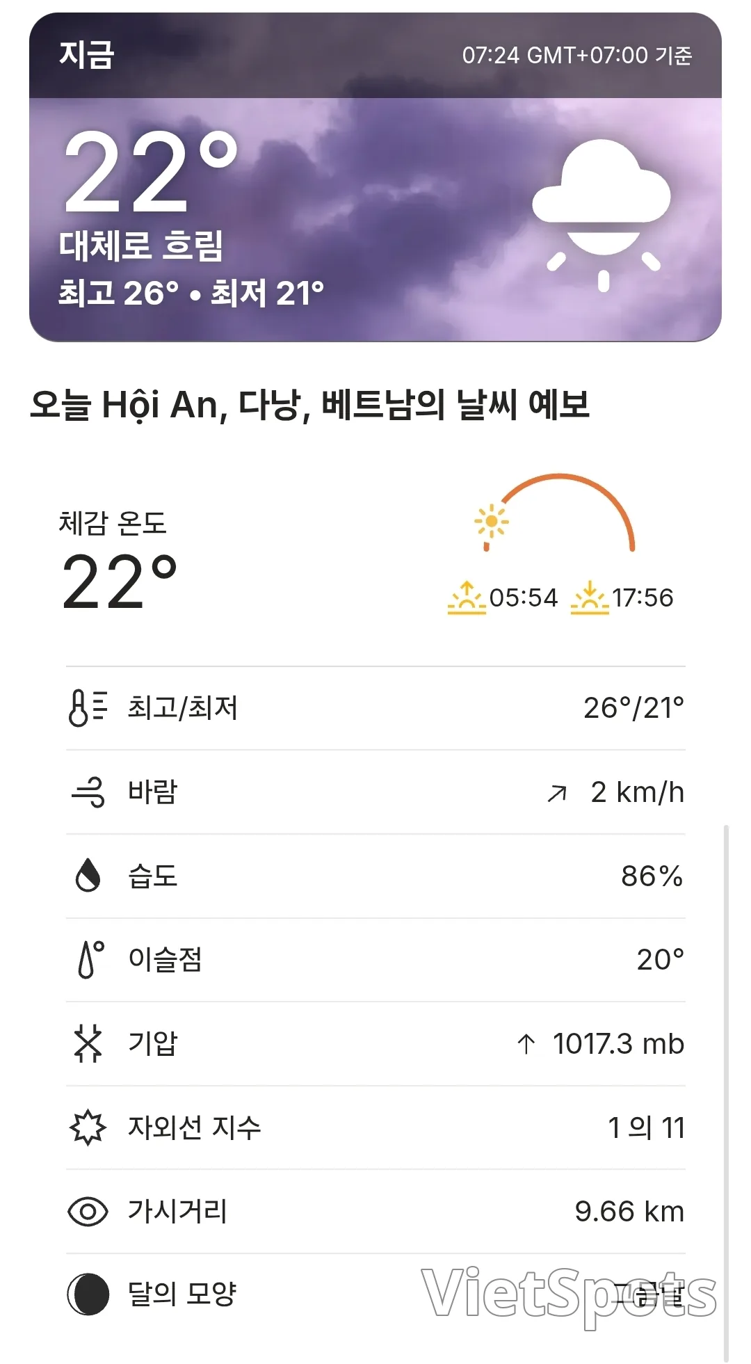 🌈今日会安天气预报 (260316)