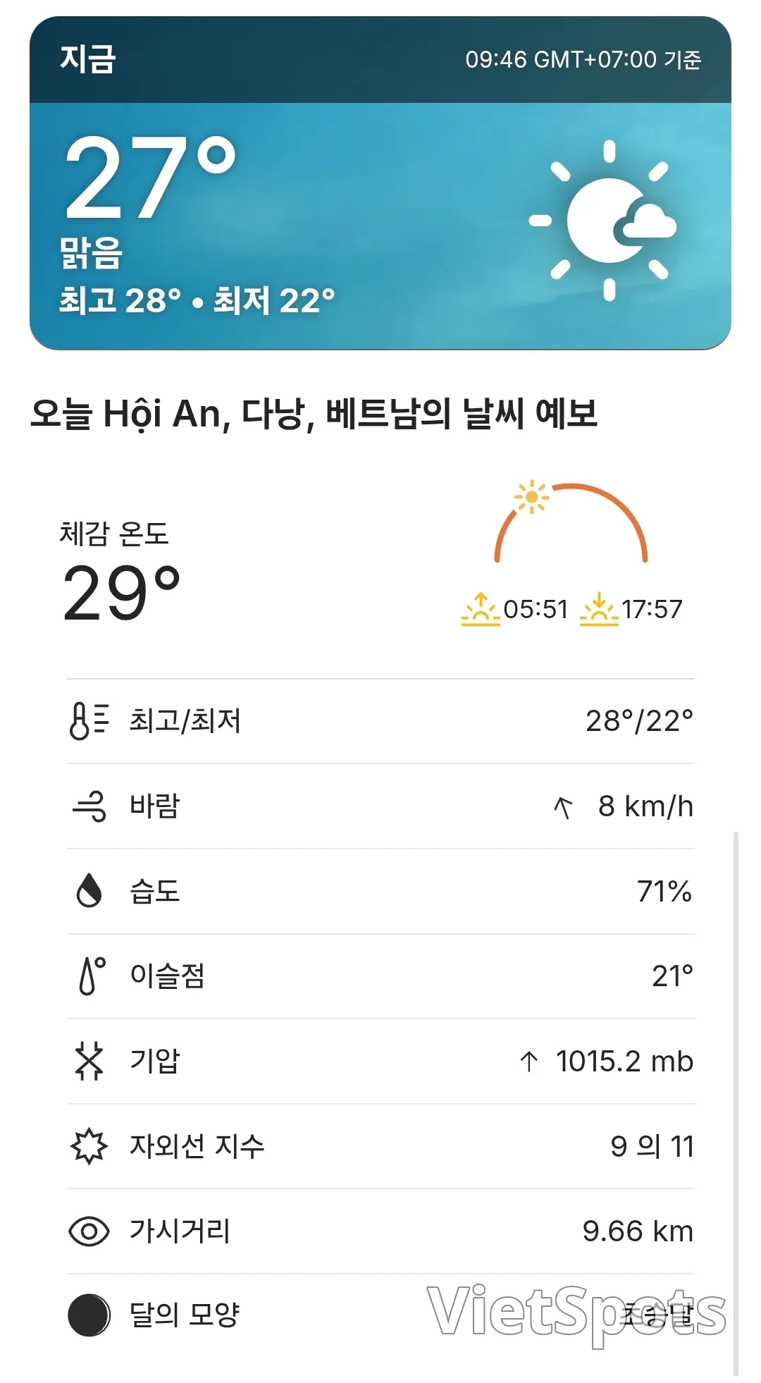 🌈今日會安天氣預報 (260320)