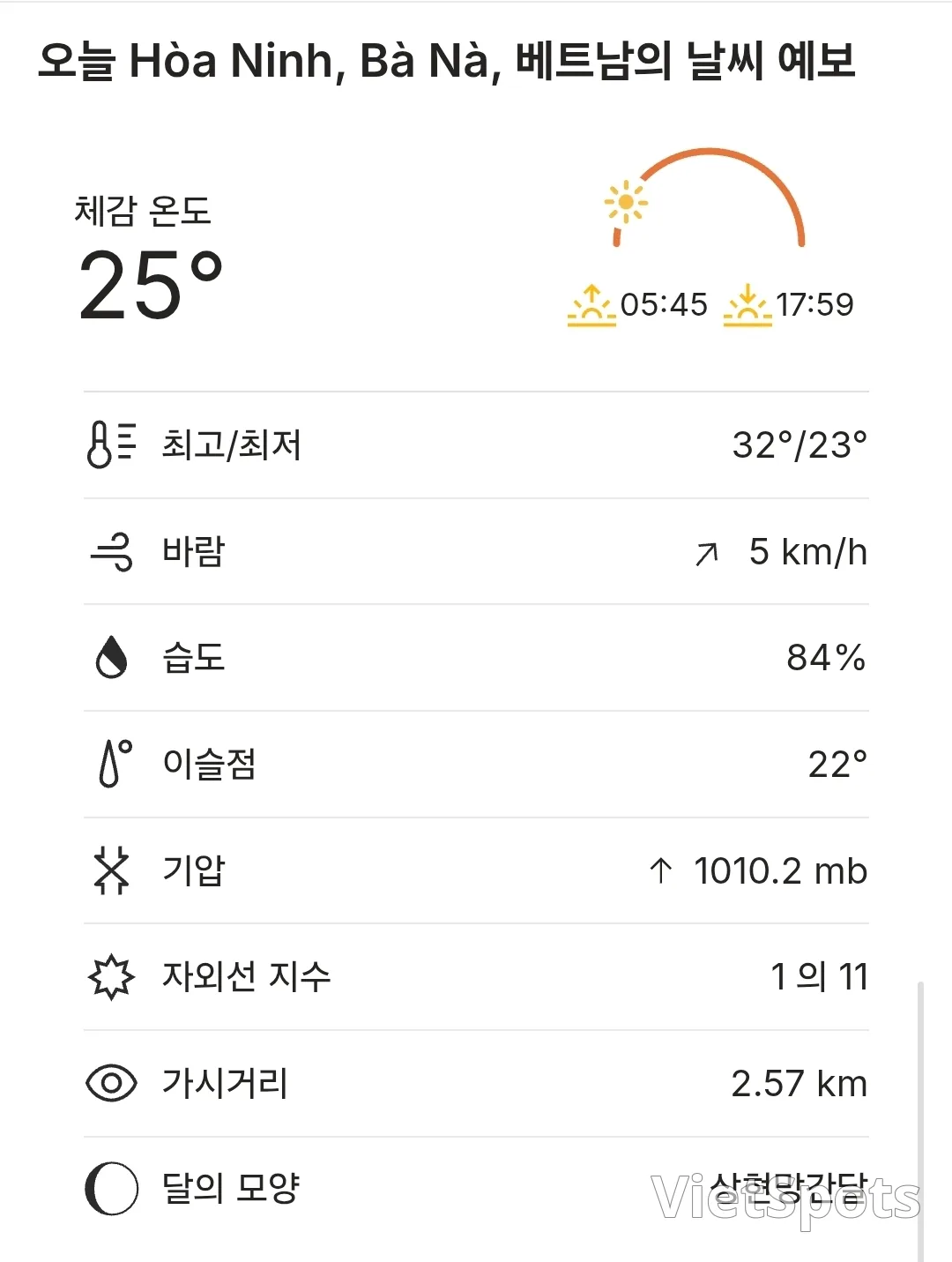 🌈Today's Ba Na Hills weather forecast (260329)