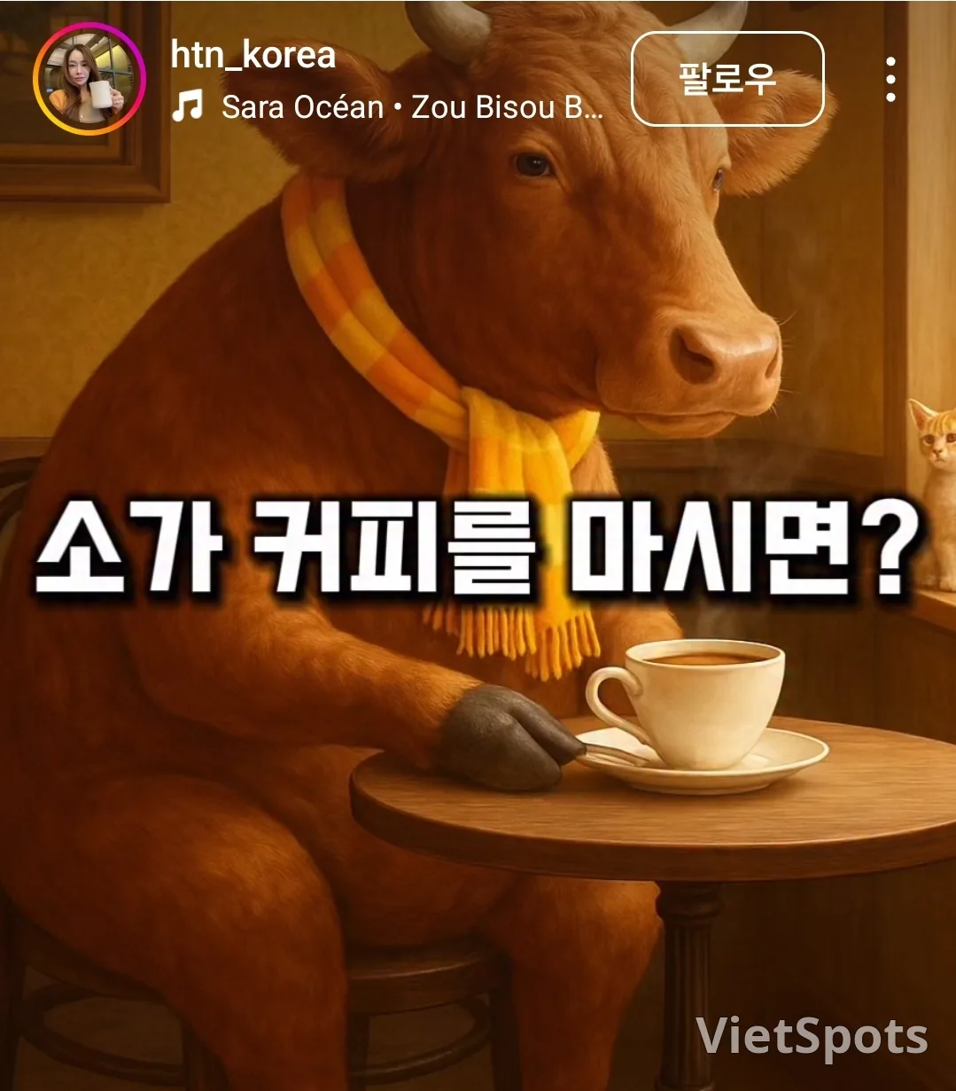 Nếu con bò uống cà phê thì nói bằng 5 chữ cái nhé~