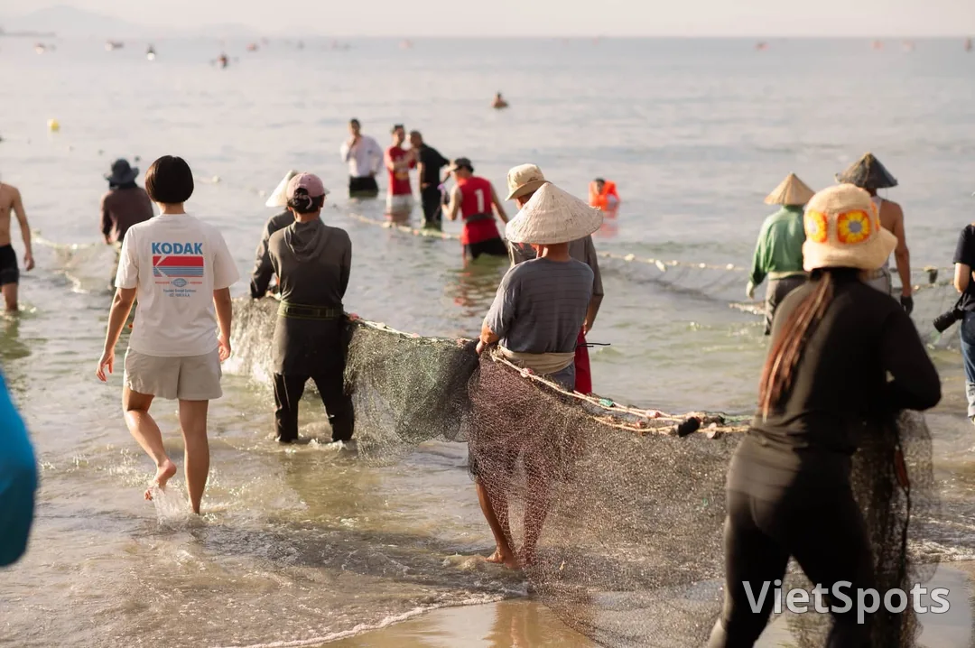 Experience dragging fishing nets, feel the breath of the sea at Mân Thái