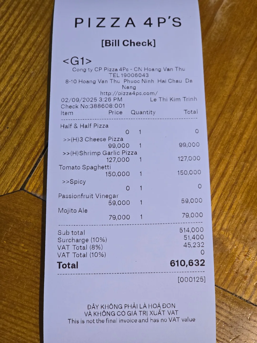 (🇻🇳 phòng 6 người, 30/8 – 4/9) Nhật ký du lịch.. Pizza 4P's