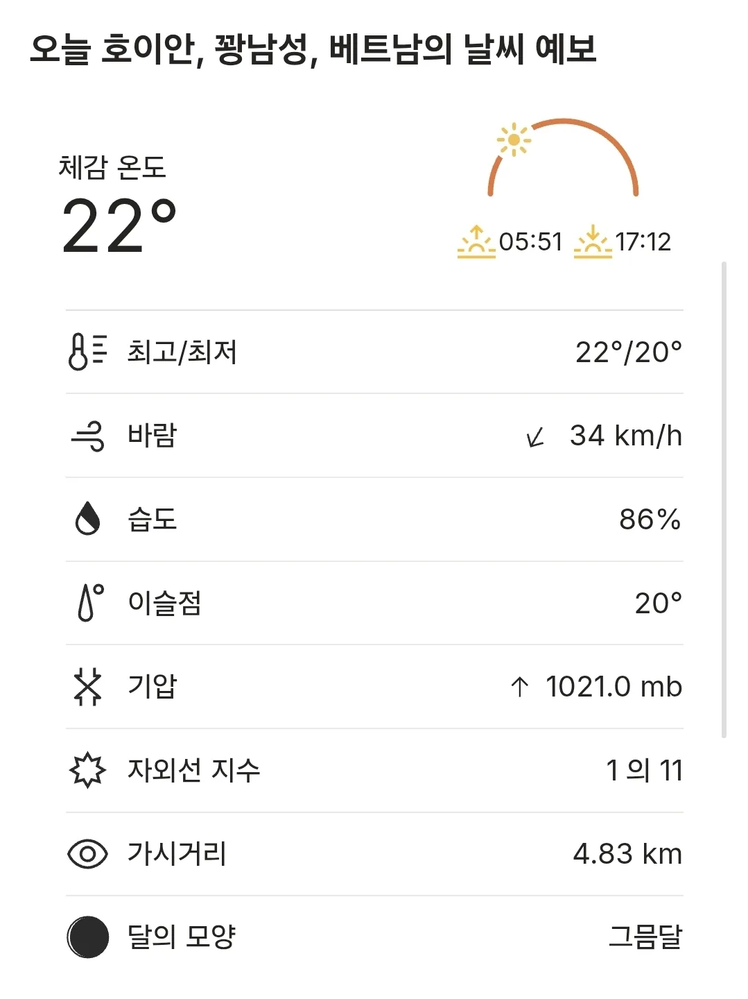 🌈Thời tiết Hội An hôm nay (251119)
