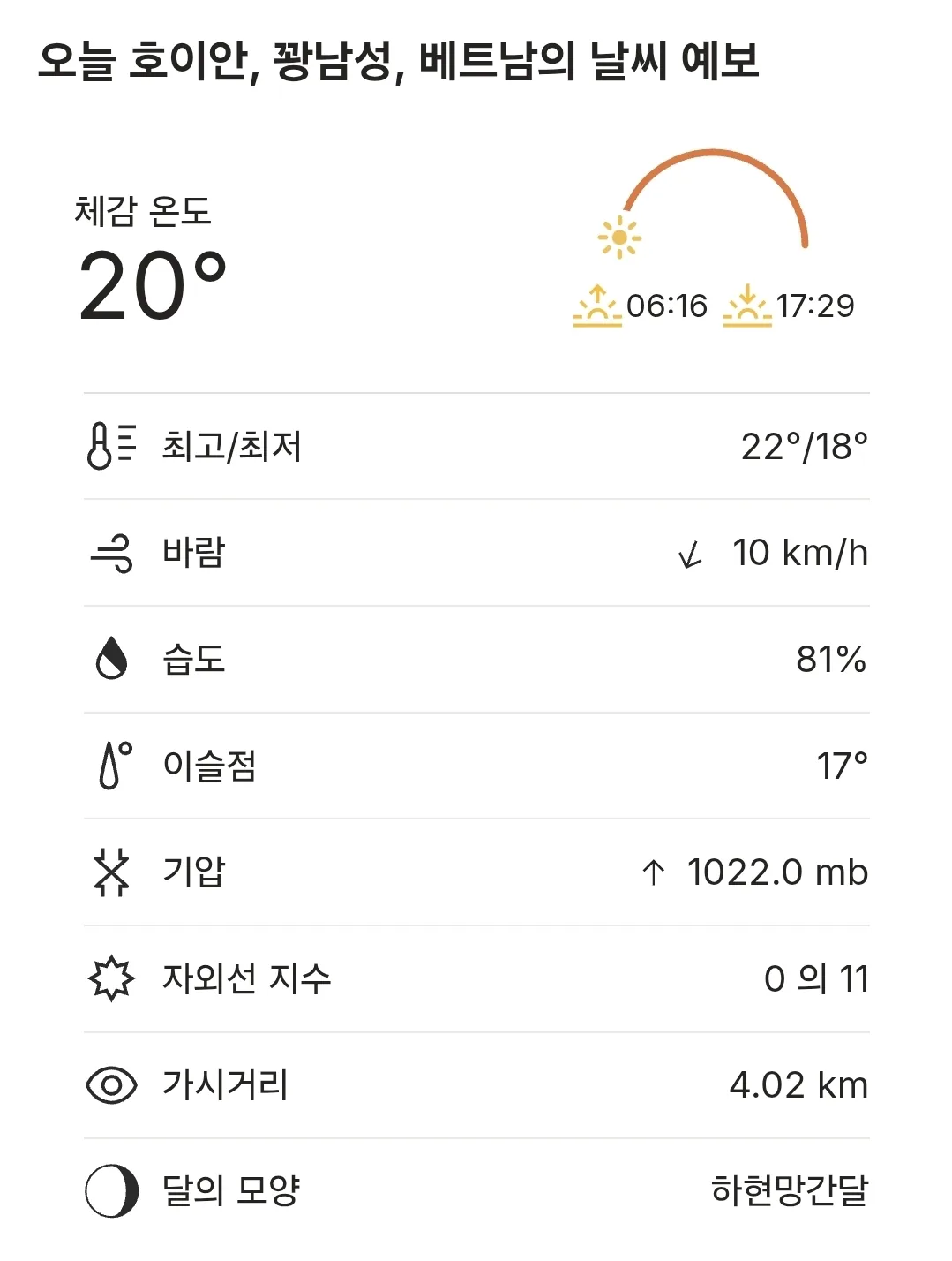 🌈Thời tiết Hội An hôm nay (260107)