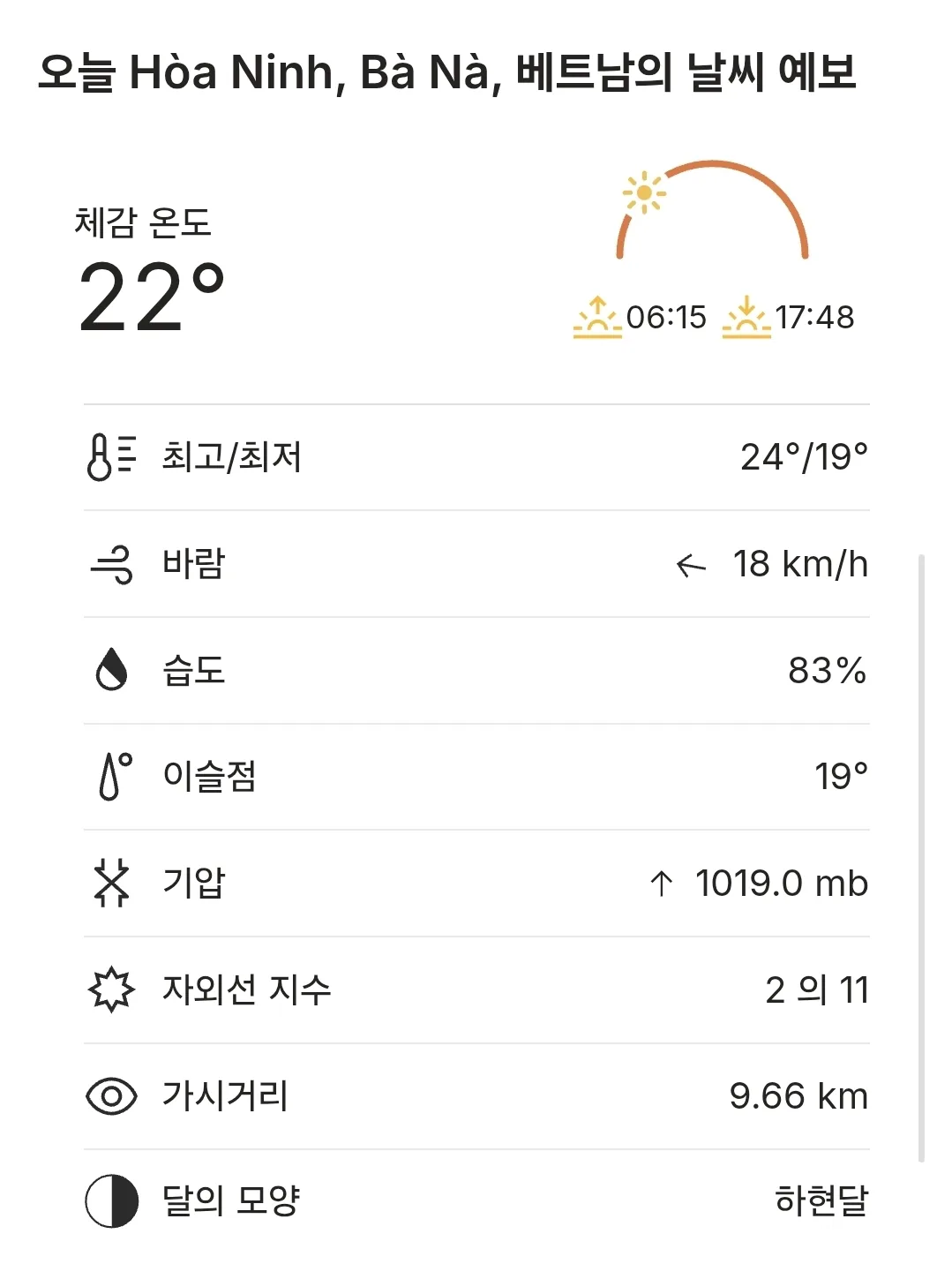🌈Thời tiết Bà Nà Hills hôm nay (260209)
