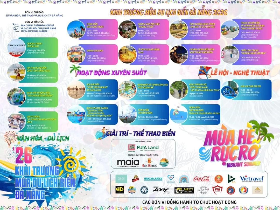⛱️(Thông tin) Khai mạc mùa du lịch biển Đà Nẵng 2026 (25/4~3/5)