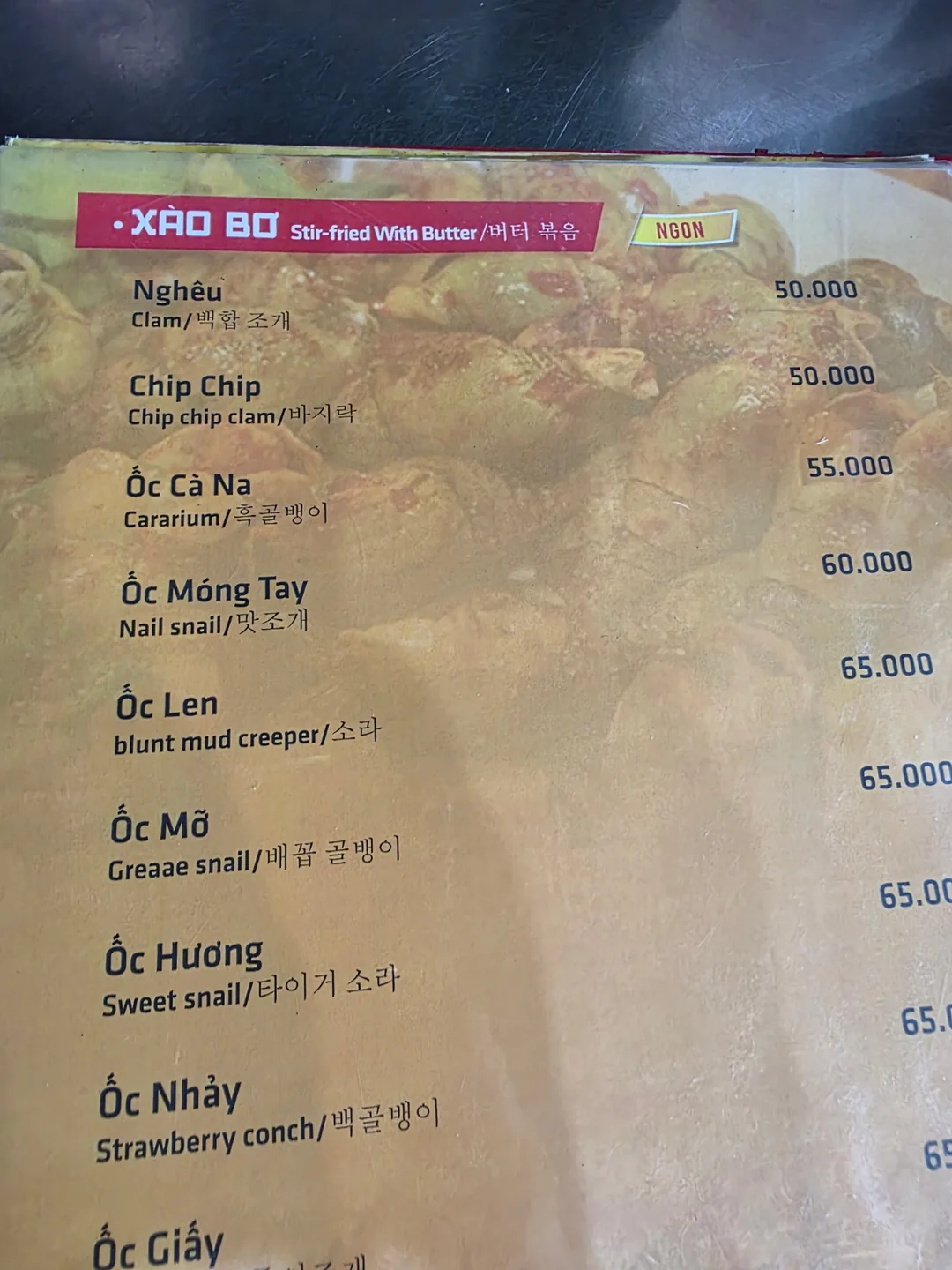 ✈️ Quán hải sản địa phương ngon - Ốc 30k