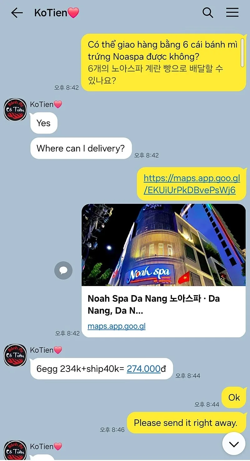 Review Đà Nẵng ✈️ Đặt giao hàng Bánh Mì Cô Tiên trứng