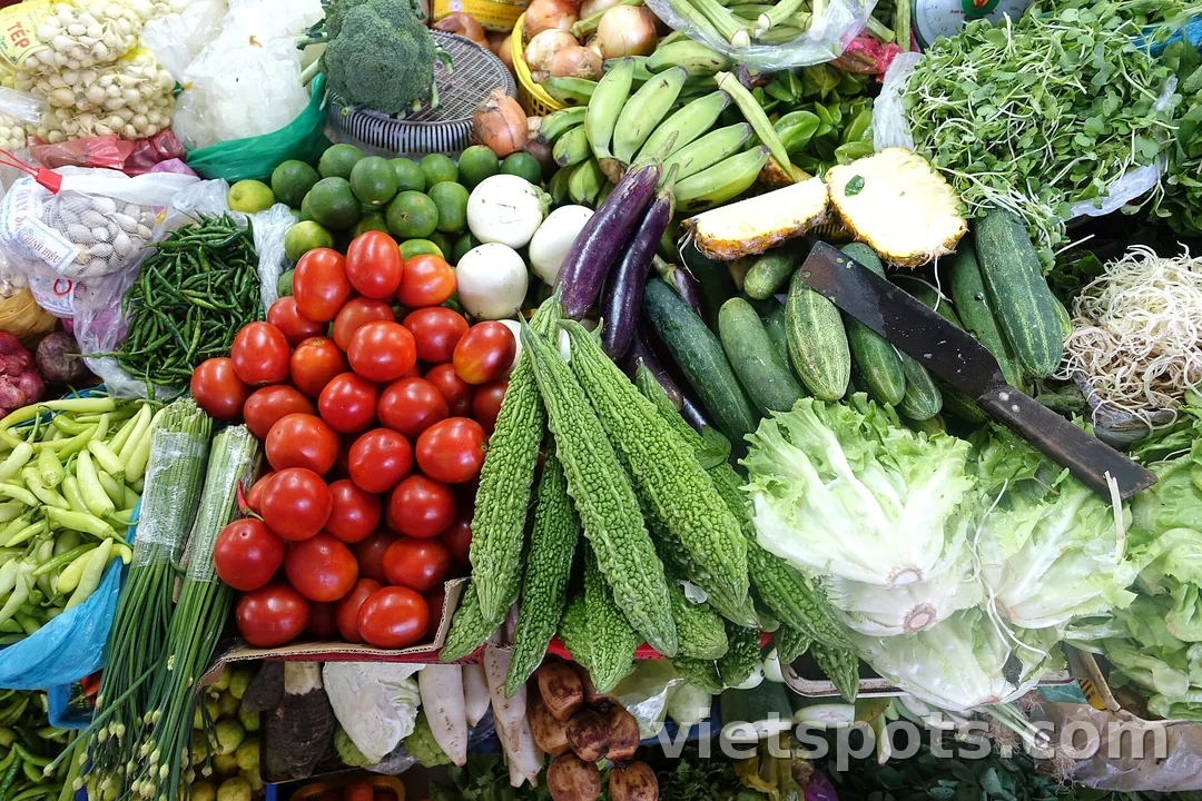Quầy đồ khô và gia vị trong chợ Hàn