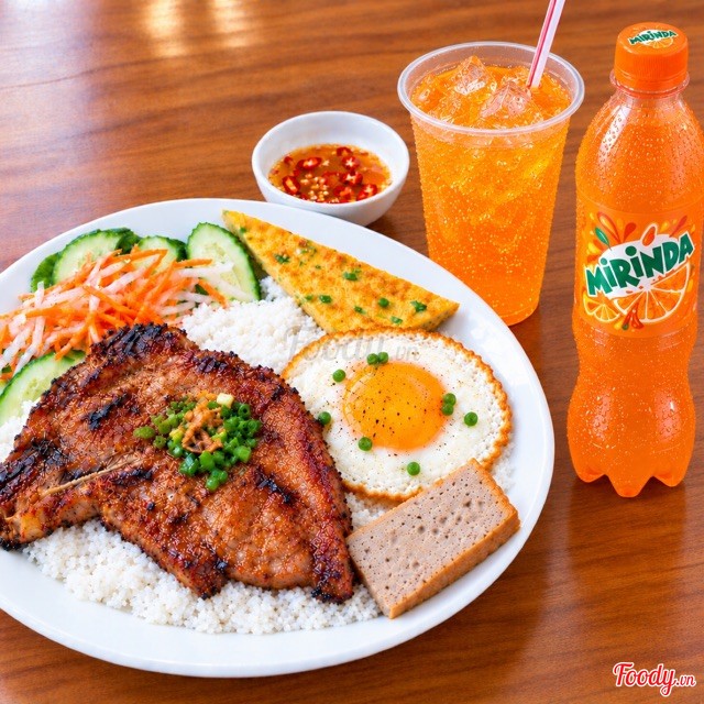 ข้าวหัก + พิเศษ + Funtopping + มิรินด้า ส้ม ขวด 300 มล.