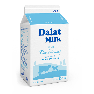 Dalatmilk นมสดพาสเจอร์ไรส์ 450ml