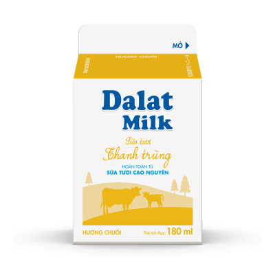 Dalatmilk นมสดพาสเจอร์ไรส์ กล้วย 180ml