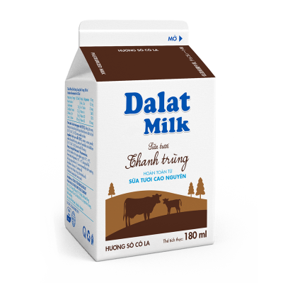 Dalatmilk นมสดพาสเจอร์ไรส์ ช็อกโกแลต 180ml