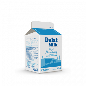 Dalatmilk นมสดพาสเจอร์ไรส์ น้ำตาลน้อย 180ml