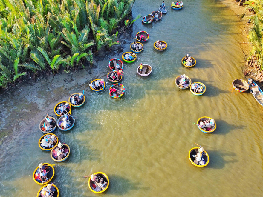 Từ Đà Nẵng: Tour Rừng dừa Cẩm Thanh thuyền thúng