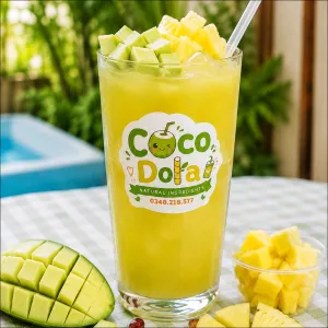 Nước ép xoài xanh mix thơm(dứa)/Pure Mango mix Pineapple juice