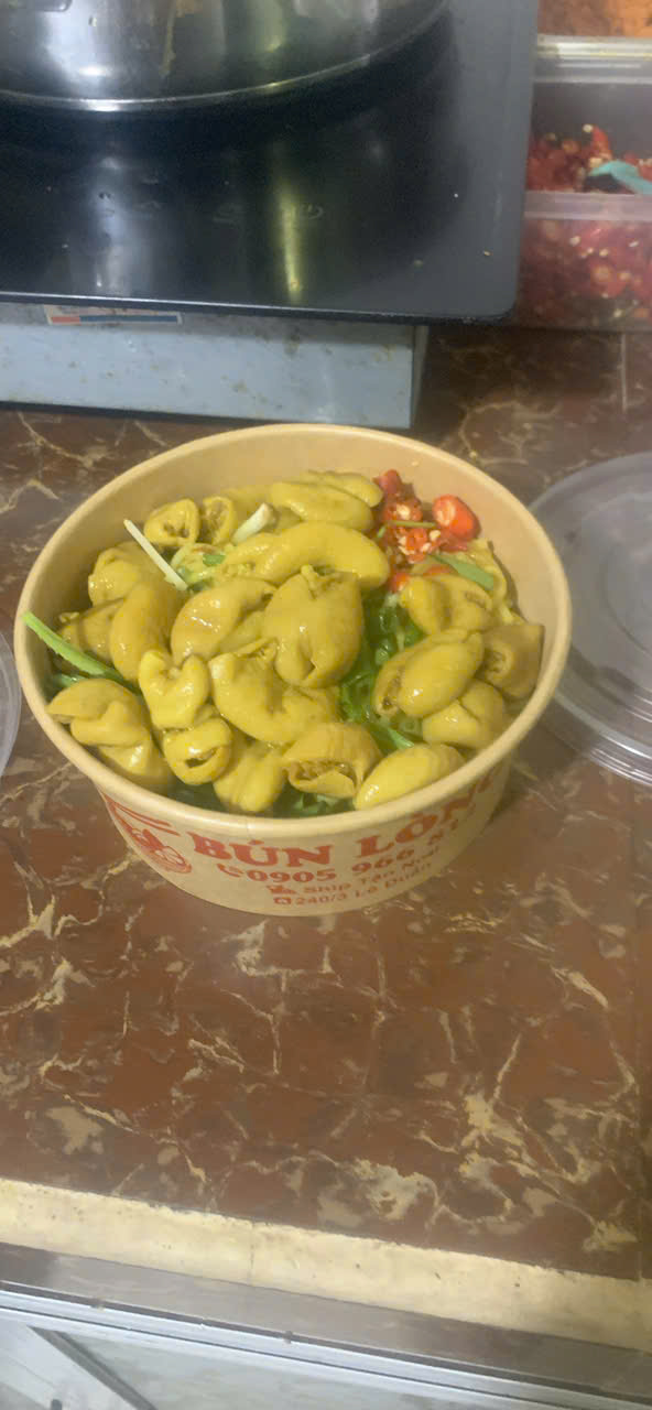 Bún lòng xào nghệ