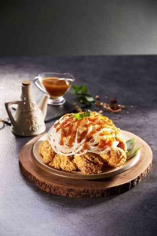 ไก่ทอดหอมใหญ่หิมะรสเผ็ด