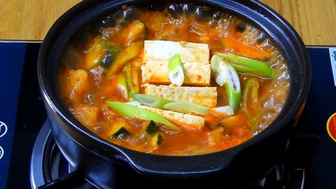 Canh tương đậu hải sản + cơm