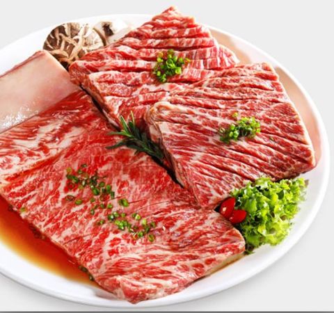 Sườn bò ướp thượng hạng 600g + canh tương đậu + 2 bát cơm + kèm (6 món phụ + rau cuốn + ssamjang)