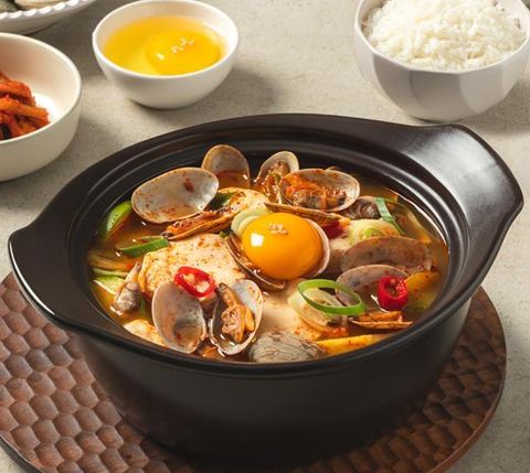 Canh tương đậu hải sản + cơm trắng