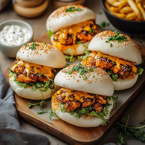 Bánh bao gà nướng phô mai