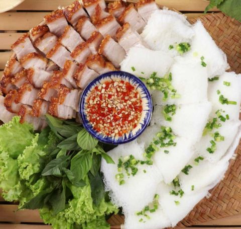 Bánh hỏi thịt heo nướng