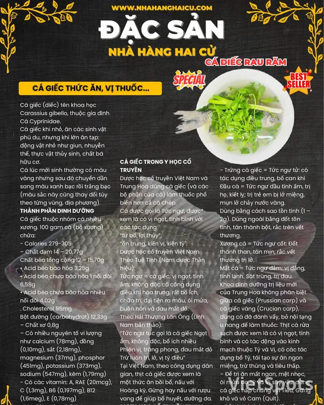 Hai Cử – Tô canh cá diếc huyền thoại của Đà Nẵng, có cả trứng cá