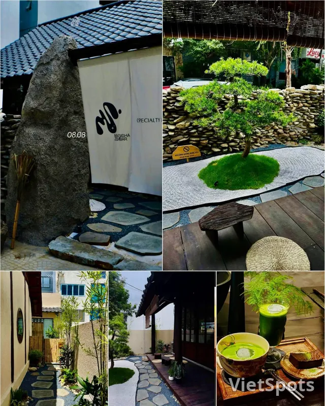 一头“迷失”在河内中心那家浓郁日本风味的抹茶店里。