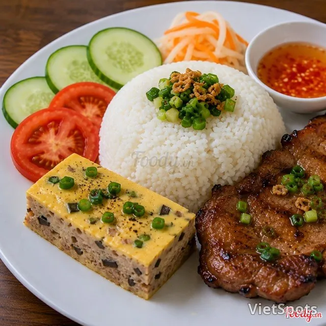 껌떰 + 돼지갈비 + 계란찜 + 계란프라이