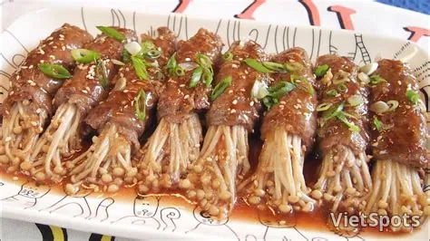 Bò cuộn nấm kiểu Nhật