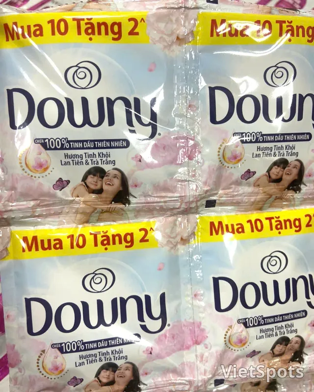 Nước xả vải Downy tinh khôi hương lan tiên & trà trắng 10 gói tặng 2 gói