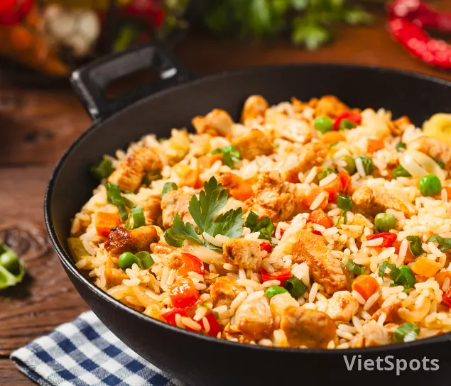Seafood and beef rice