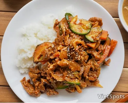 Stir-fried Pork with Rice