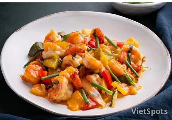 Shrimp with sweet and sour sauce