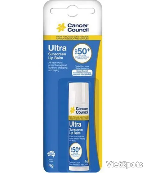 Lipbalm Cancer Council ultra sunscreen sfp50+ henry
