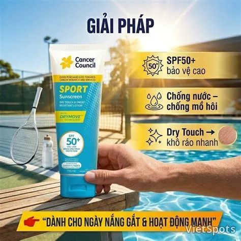 Kem chống nắng Cancer Council Sport sunscreen SPF 50+ 110ml henry