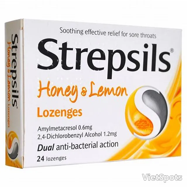Kẹo ngậm Strepsils Mật ong Chanh 24 viên