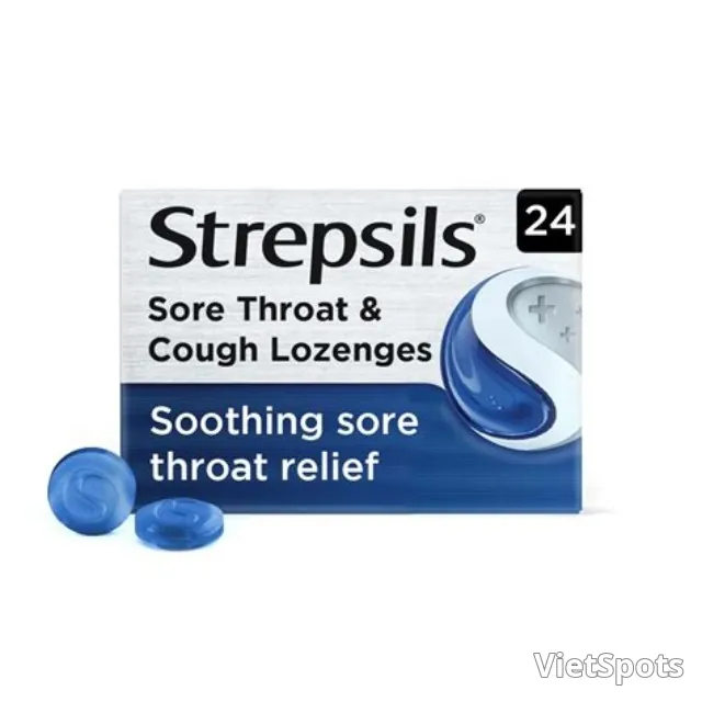 Kẹo ngậm Strepsils Trị ho & rát họng 2x12 viên