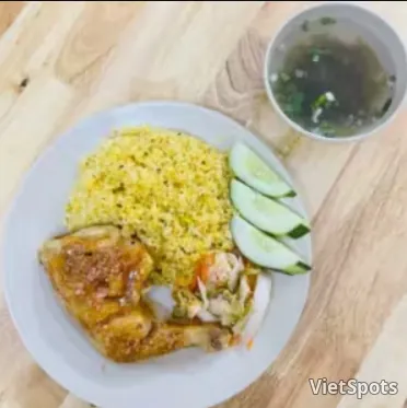 Combo Cơm gà ĐÙI LỚN sốt mắm tỏi + Pepsi
